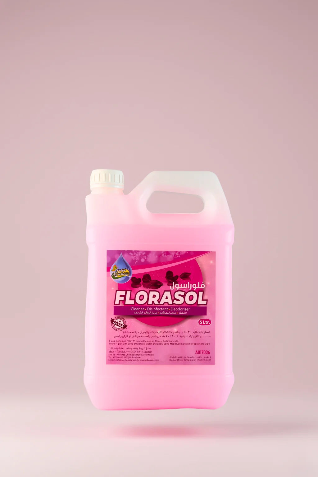 Adchem Florasol Floral Disinfectant Cleaner 5L Pink for floors and bathrooms available at Retailercart.