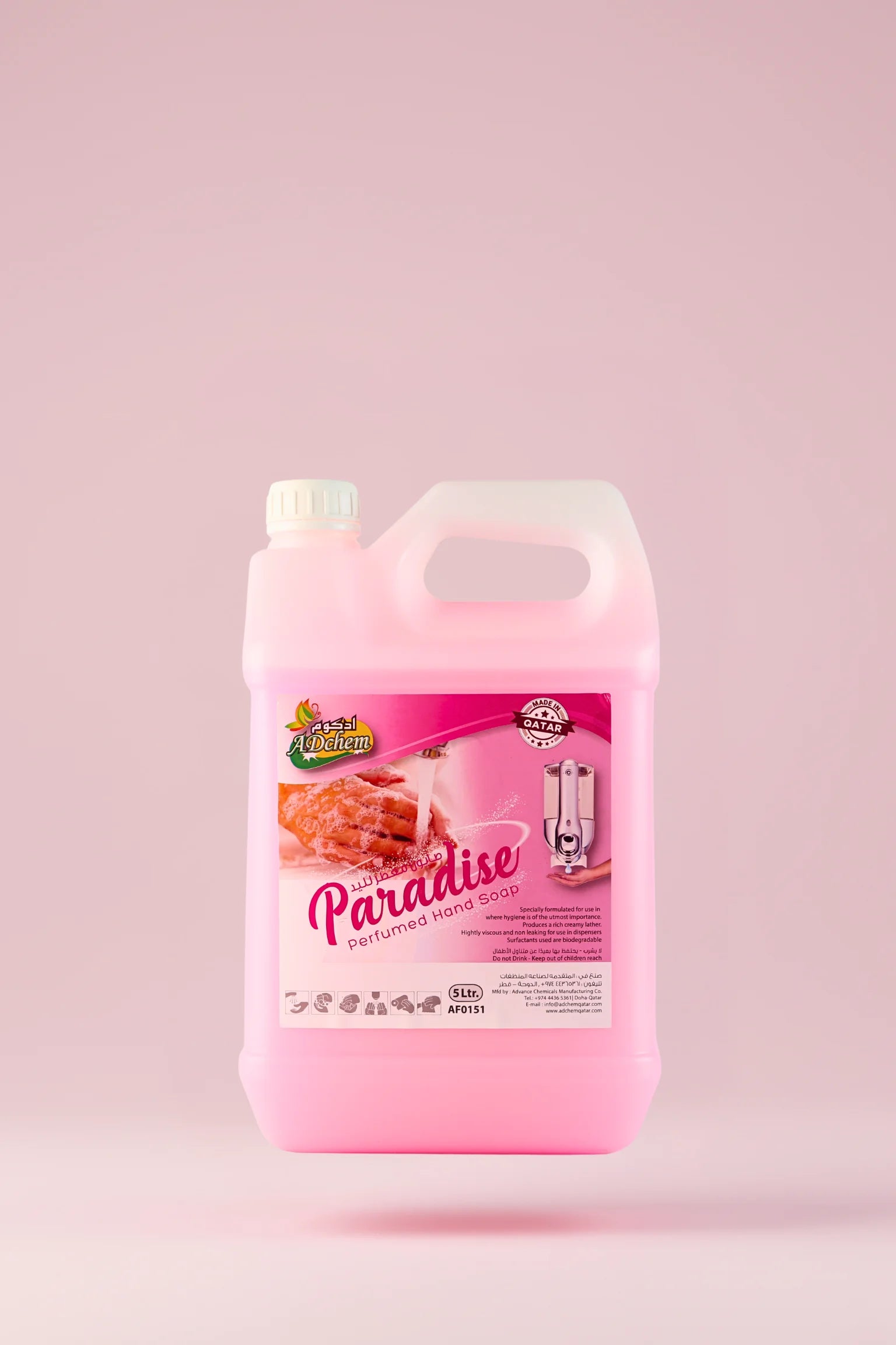 Adchem Paradise Rose Hand Soap 5L with rich lather and floral fragrance from Retailercart.