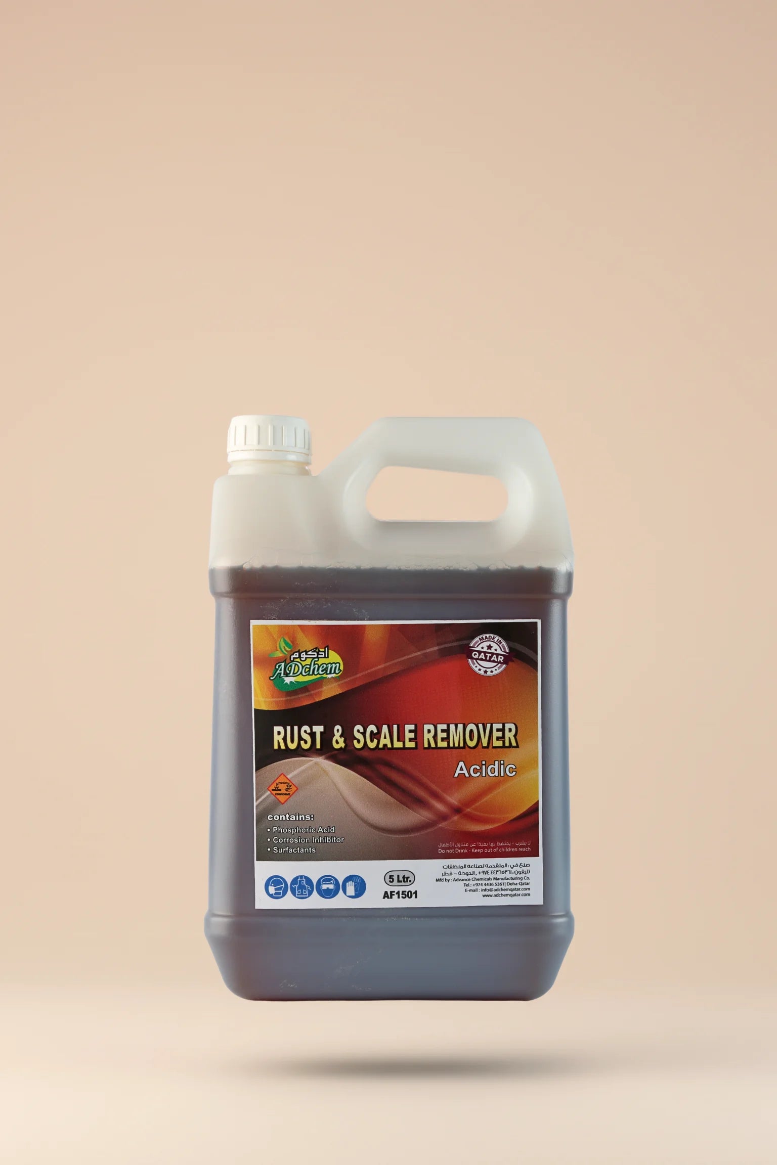 Adchem Rust and Scale Remover 5L acidic cleaner for rust, lime, and scale removal from Retailercart.