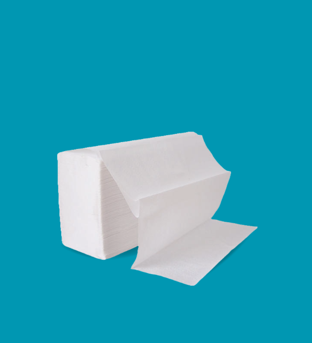 Interfold tissue paper for convenient and hygienic dispensing