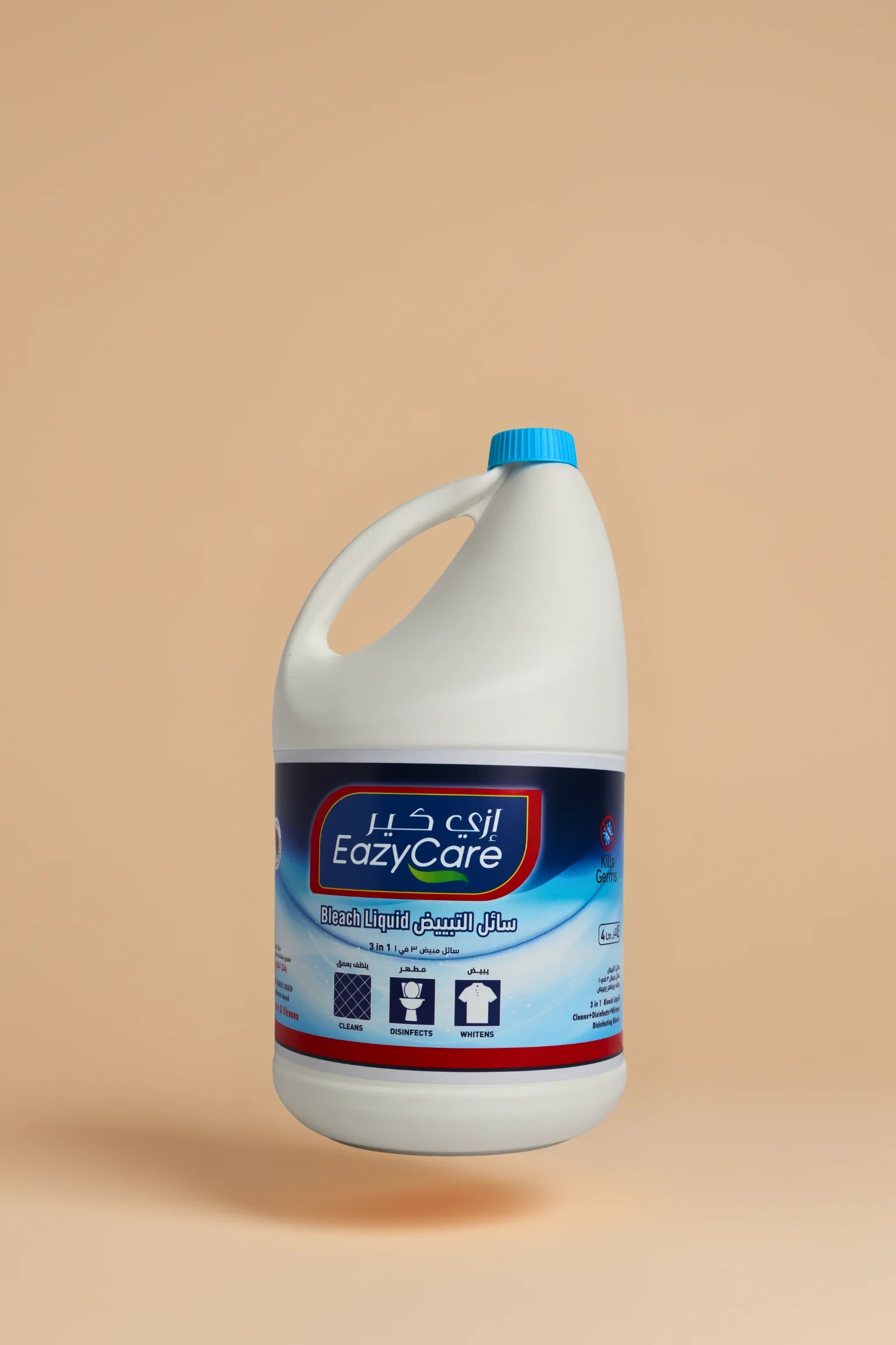 EazyCare Bleach Liquid 4L in Qatar for cleaning, disinfecting, and whitening laundry and surfaces.