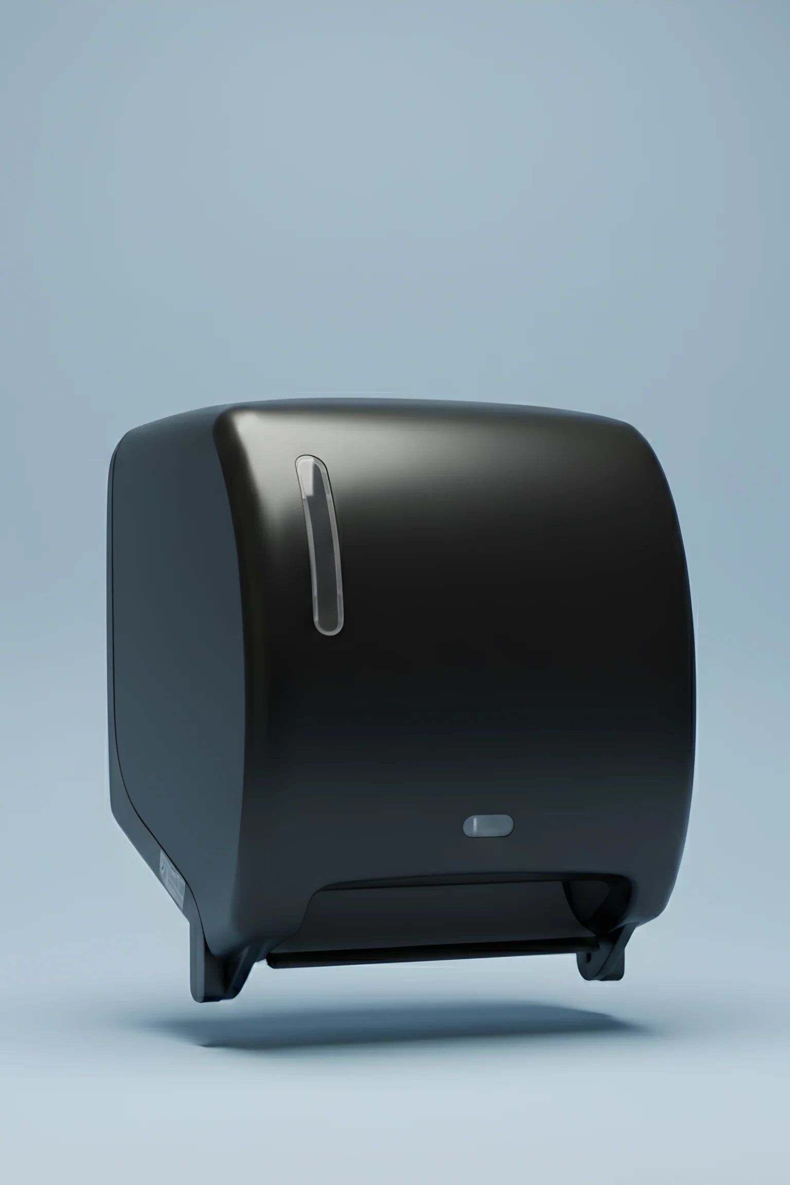 Sensor autocut tissue paper dispenser black color touch-free washroom dispenser in Qatar.