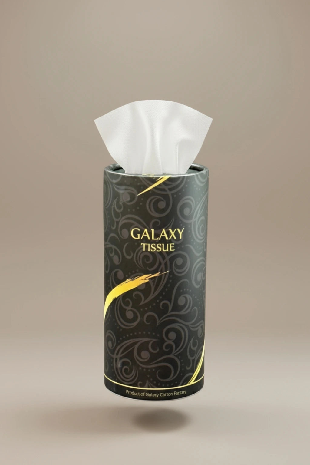 Tissue box with 'Galaxy' branding on a beige background