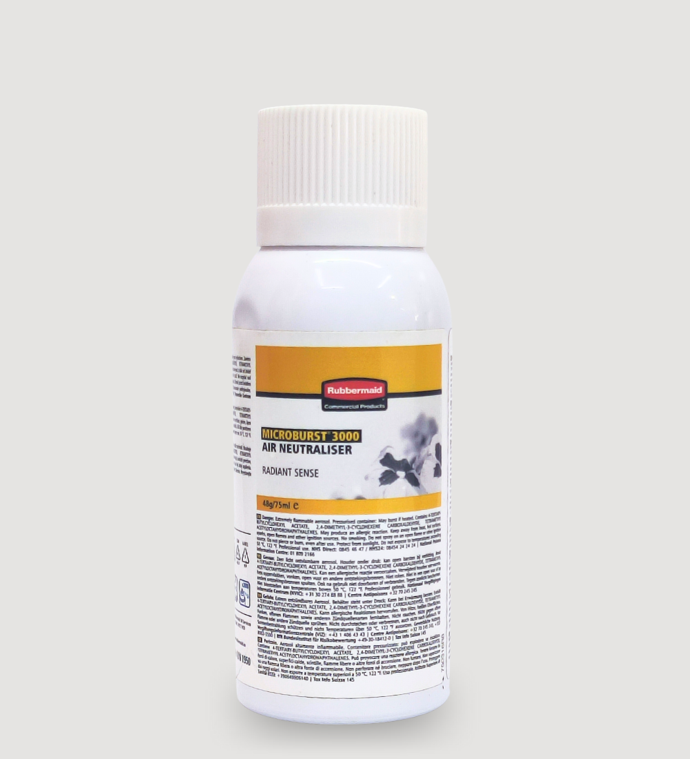Rubbermaid air neutralizer bottle on a light gray background