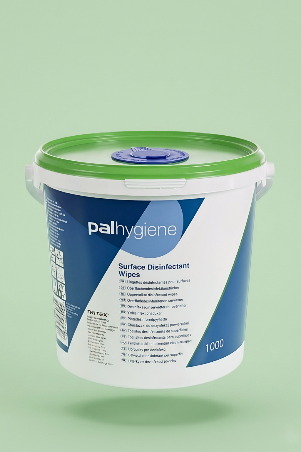 Pal Hygene surface disinfectant wipes 1000 bucket with Tritex technology for kitchen and workplace cleaning in Qatar.