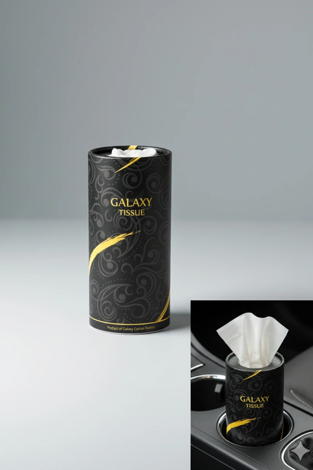 Galaxy cylindrical car tissue box 50 sheets 2-ply fits cup holder Qatar